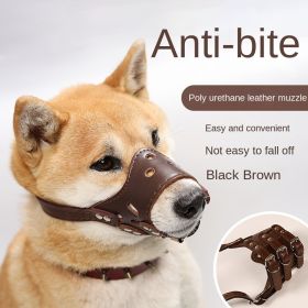 Dog mouth mask; anti-barking; anti-bite; dog mouth cover (colour: Black muzzle, size: M)