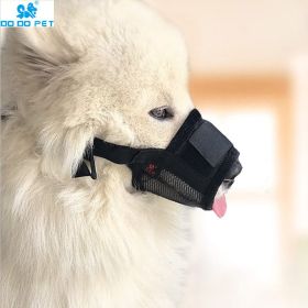 Breathable dog mouth cover; universal for big and small dogs; adjustable (colour: Black [Basic], size: S code)