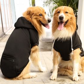 Plaid Dog Hoodie, Classic Plaid Small Medium Dogs Dog Costumes (colour: Big dog zipper pocket sweater black, size: XS (chest circumference 32, back length 20cm))