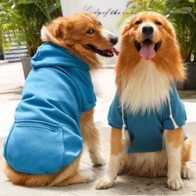 Plaid Dog Hoodie, Classic Plaid Small Medium Dogs Dog Costumes (colour: Big dog zipper pocket sweater lake blue, size: S (chest circumference 37, back length 25cm))