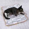 Warming Pet Pad Cartoon Paw Print Bed Plush Sleeping Pad