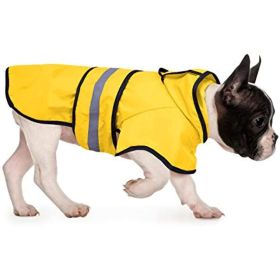 Reflective Raincoat Hooded Slicker Poncho Waterproof Dog Clothing (Color: Red, size: small)