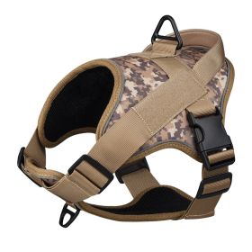 Dog Harness; large dog training tactical chest strap (Specification (L * W): M, colour: Yellow camouflage)