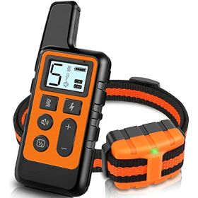 Dog Training Collar; Waterproof Shock Collars Range 1640 ft (Color: Orange)