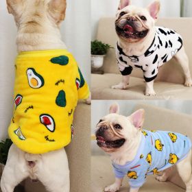 Autumn/Winter warm dog coat Small; medium; Flannel; dog clothing (colour: Bright yellow avocados, size: M)