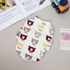 Pet clothes Autumn and winter new pet clothes Two leg sweater 22 Happy bear bottoming shirt (colour: 22 Happy Bear Undercoat - Red, size: L)