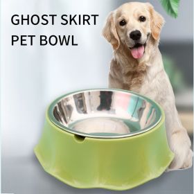 Dog Bowl for Food and Water, Stainless Steel Pet Feeding Bowl (Color: Green)