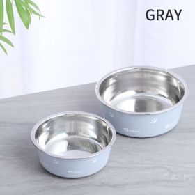 Dog Bowl for Food and Water, Stainless Steel Pet Feeding Bowl, Durable Non-Skid Insulated Heavy Duty with Rubber Bottom (Color: Gray, size: L)