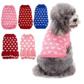 Dog Sweater Turtleneck Dog Knitwear Warm Pet Sweater (Color: Pink, size: S)