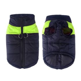 Windproof Dog Winter Coat Jacket Warm Dog Vest Cold Weather (Color: Green, size: 3XL)