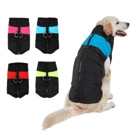 Windproof Dog Winter Coat Jacket Warm Dog Vest Cold Weather (Color: Blue, size: 3XL)