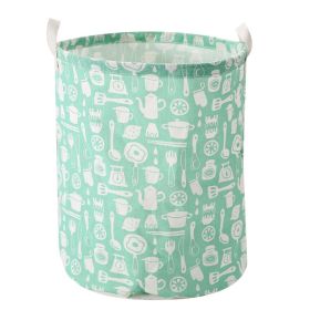 Household Fabric Dirty Basket Folding Toy Clothes Storage Basket Laundry Basket (Color: Green)