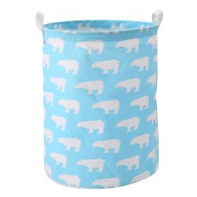 Household Fabric Dirty Basket Folding Toy Clothes Storage Basket Laundry Basket (Color: Blue)