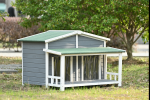 47.2 ' Large Wooden Doghouse Outdoor & Indoor with Porch; 2 Doors