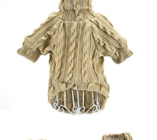 Pet Turtleneck Knitted Sweater Winter Dog Cat Keep Warm (Color: Beige, size: M)