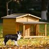 47.2 ' Large Wooden Doghouse Outdoor & Indoor with Porch; 2 Doors