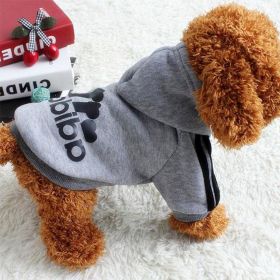 Two-Legged Cotton Warm Dog Hoodie (Color: Grey, size: L)