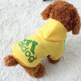 Two-Legged Cotton Warm Dog Hoodie (Color: Yellow, size: 4XL)