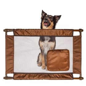 Porta-Gate Travel Collapsible and Adjustable Folding Cat Dog Gate (Color: Brown)