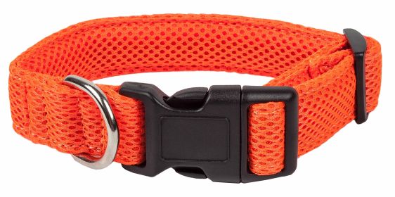 360 Degree Dual Sided Comfortable and Breathable Adjustable Mesh Dog Collar (Color: Orange, size: large)