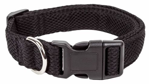 360 Degree Dual Sided Comfortable and Breathable Adjustable Mesh Dog Collar (Color: Black, size: medium)