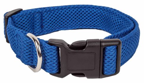 360 Degree Dual Sided Comfortable and Breathable Adjustable Mesh Dog Collar (Color: Blue, size: small)