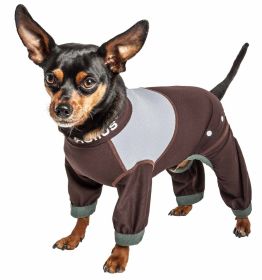 Dog Track Suit 'Tail Runner' Lightweight 4-Way-Stretch Breathable (Color: Brown, size: small)