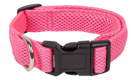 360 Degree Dual Sided Comfortable and Breathable Adjustable Mesh Dog Collar (Color: Pink, size: small)