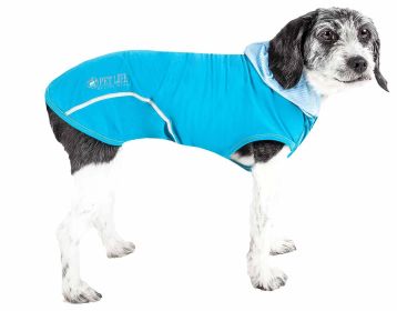 Premium 4-Way Stretch Two-Toned Sleeveless Dog T-Shirt Tank Top Hoodie (Color: Blue, size: X-Small)