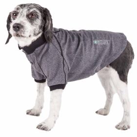 'Fur-Flexed' Relax-Stretch Wick-Proof Performance Dog Polo T-Shirt (Color: Grey, size: X-Small)