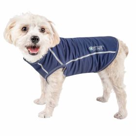 'Racerbark' 4-Way Stretch Performance Active Dog Tank Top T-Shirt (Color: Navy, size: X-Small)