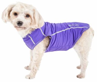 'Racerbark' 4-Way Stretch Performance Active Dog Tank Top T-Shirt (Color: Purple, size: medium)