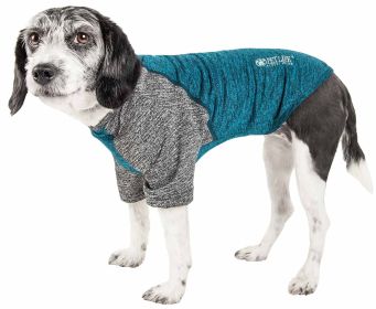 Active Pet 'Hybreed' 4-Way Stretch Two-Toned Performance Dog T-Shirt (Color: Teal, size: X-Small)