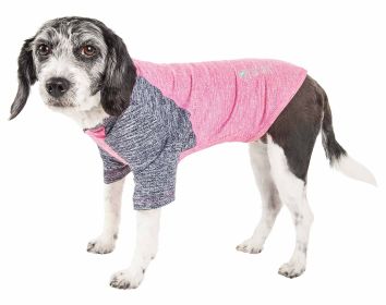 Active Pet 'Hybreed' 4-Way Stretch Two-Toned Performance Dog T-Shirt (Color: Pink, size: large)