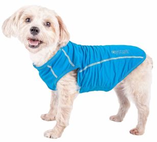 'Racerbark' 4-Way Stretch Performance Active Dog Tank Top T-Shirt (Color: Blue, size: large)