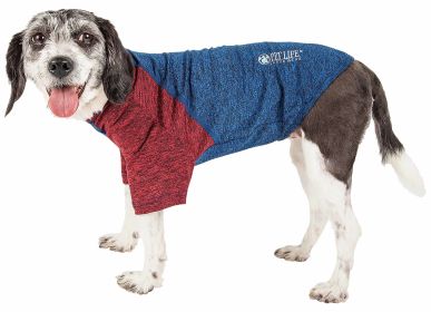 Active Pet 'Hybreed' 4-Way Stretch Two-Toned Performance Dog T-Shirt (Color: Blue, size: X-Small)