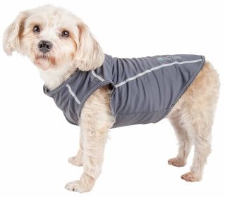 'Racerbark' 4-Way Stretch Performance Active Dog Tank Top T-Shirt (Color: Grey, size: small)