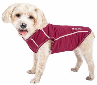 'Racerbark' 4-Way Stretch Performance Active Dog Tank Top T-Shirt (Color: Maroon, size: X-Small)