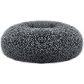 Dog Bed Soft Warm Fleece Puppy Cat Bed Dog Cozy Nest Sofa Bed Cushion L Size (Color: Dark Gray, size: L)