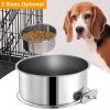 Stainless Steel Dog Bowl, Detachable Pet Cage Food Water Bowl with Clamp Holder