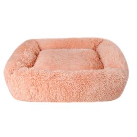 Soft Plush Orthopedic Pet Bed Slepping Mat Cushion (Color: Pink, size: L ( 31 x 28 x 7 in ))