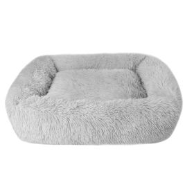 Soft Plush Orthopedic Pet Bed Slepping Mat Cushion (Color: Gray, size: XS ( 17 x 14 x 8 in ))