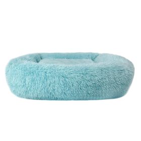 Soft Plush Orthopedic Pet Bed Slepping Mat Cushion (Color: Blue, size: S ( 22 x 18 x 8 in ))