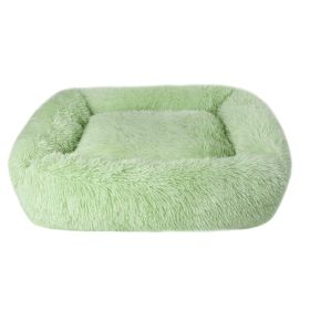 Soft Plush Orthopedic Pet Bed Slepping Mat Cushion (Color: Light Green, size: S ( 22 x 18 x 8 in ))