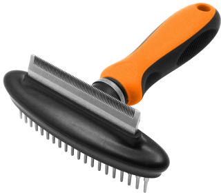 Pet Life Flex Series 2-in-1 Dual-Sided Grooming Undercoat (Color: Orange)