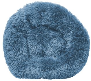 High-Grade Plush and Soft Rounded Dog Bed (Color: Blue, size: medium)