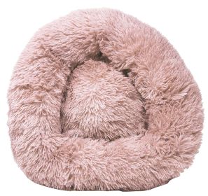 High-Grade Plush and Soft Rounded Dog Bed (Color: Pink, size: large)