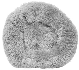 High-Grade Plush and Soft Rounded Dog Bed (Color: Grey, size: medium)