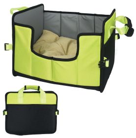 'Travel-Nest' Folding Travel Cat and Dog Bed (Color: Green, size: large)