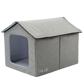 Electronic Heating and Cooling Smart Collapsible Pet House (Color: Grey, size: small)